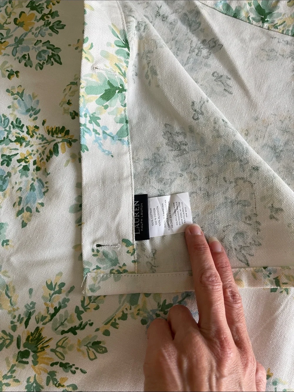 Ralph Lauren watercolor floral fabric shower curtain